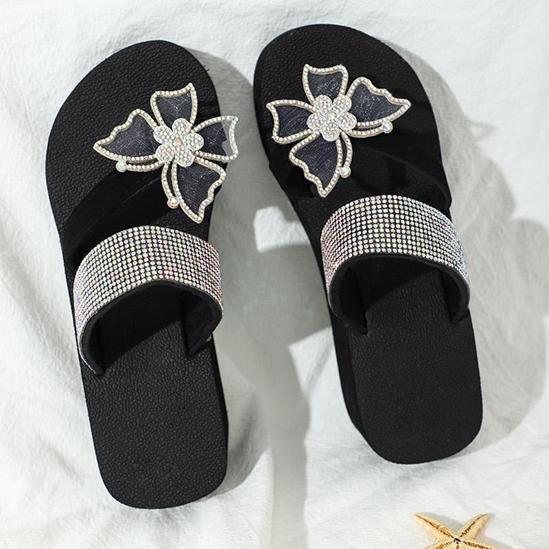 Women Summer Ring Toe Slippers Butterfly Crystal Flower Platform Thick Sole Light Slides Outdoor Sandals Shoes Ladies, Black
Women Summer Ring Toe Slippers Butterfly Crystal Flower Platform Thick Sole Light Slides Outdoor Sandals Shoes Ladies, Black