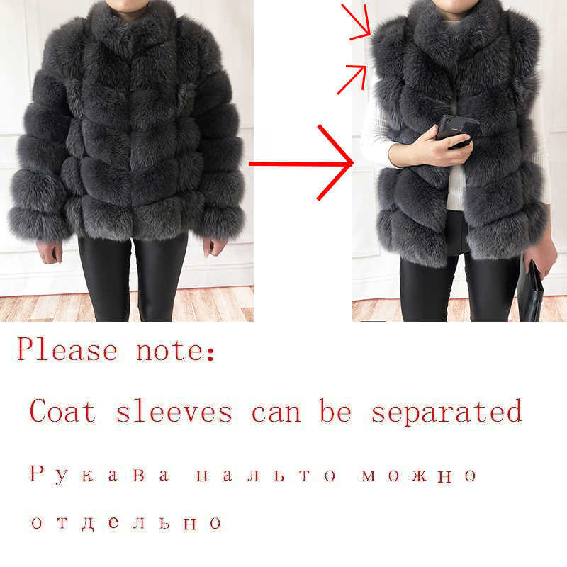 100% true fur coat Women's warm and stylish natural fur jacket vest Stand collar long sleeve leather coat Natural fur coats 211019