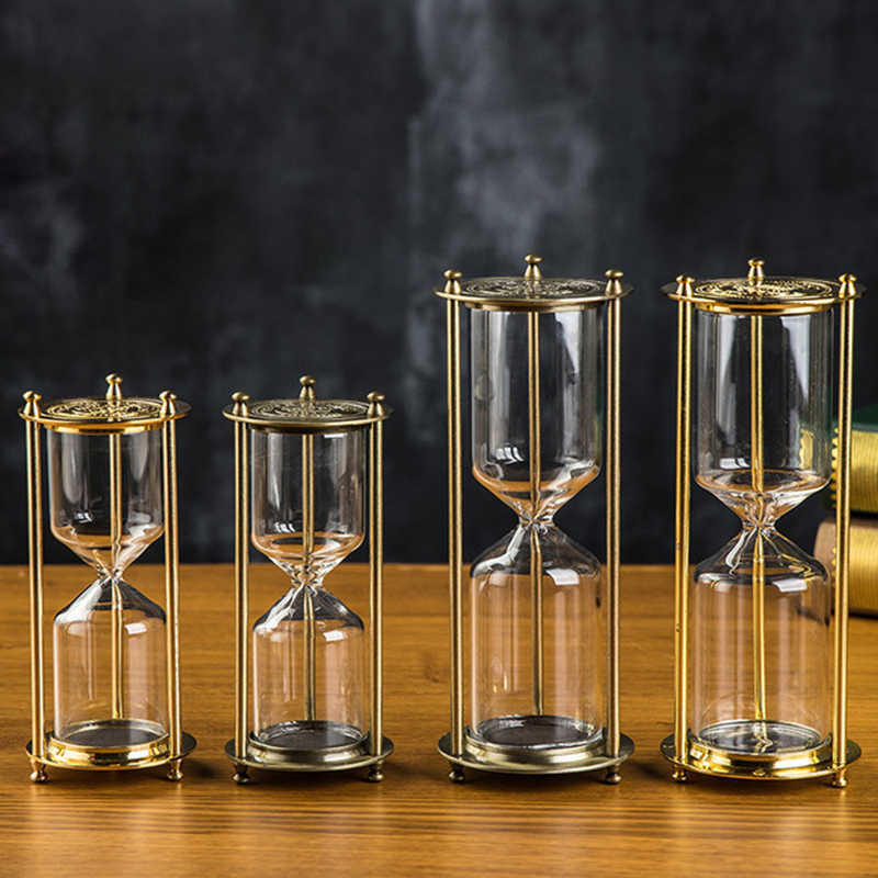 

Creative Metal Hourglass Sand Timer Home Office Decor TableTop Ornaments Retro Sand Clock Timer (Fill Sand by Yourself ) H0922