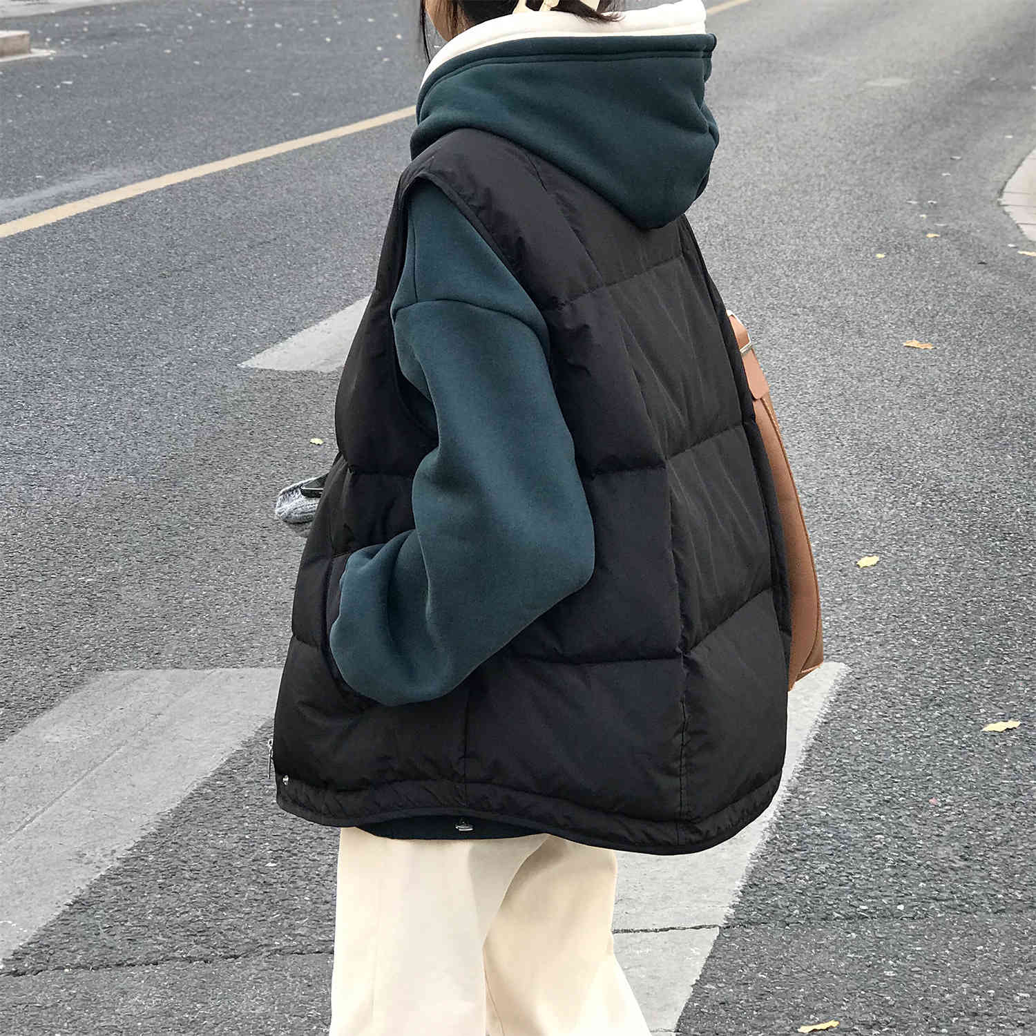 COZOK Winter Down Jacket Waistcoat for Women Without Collar and Loose Korean Vest Coat 3091 210521