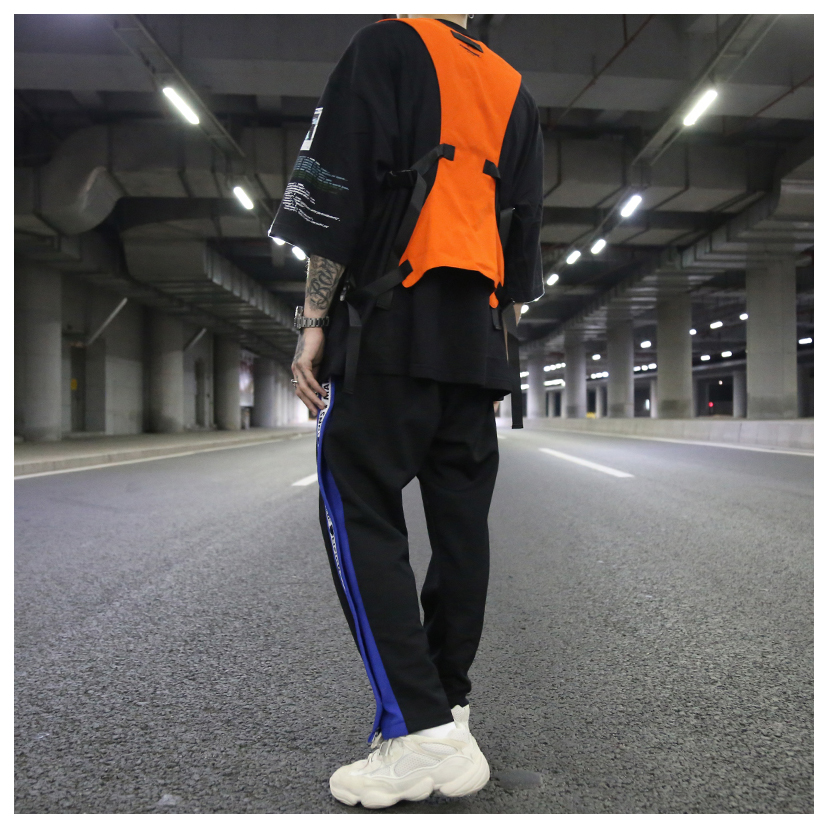 2021 Fashion Hip Hop Sleeveless Vests Men Cargo Waistcoat with Pockets Jacket New Streetwear Tactical Vest Sweatshirts