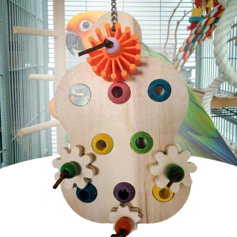 Other Bird Supplies Creative Swing Toy Smooth Surface Safe Texture Small Size Wooden Parrot от DHgate WW