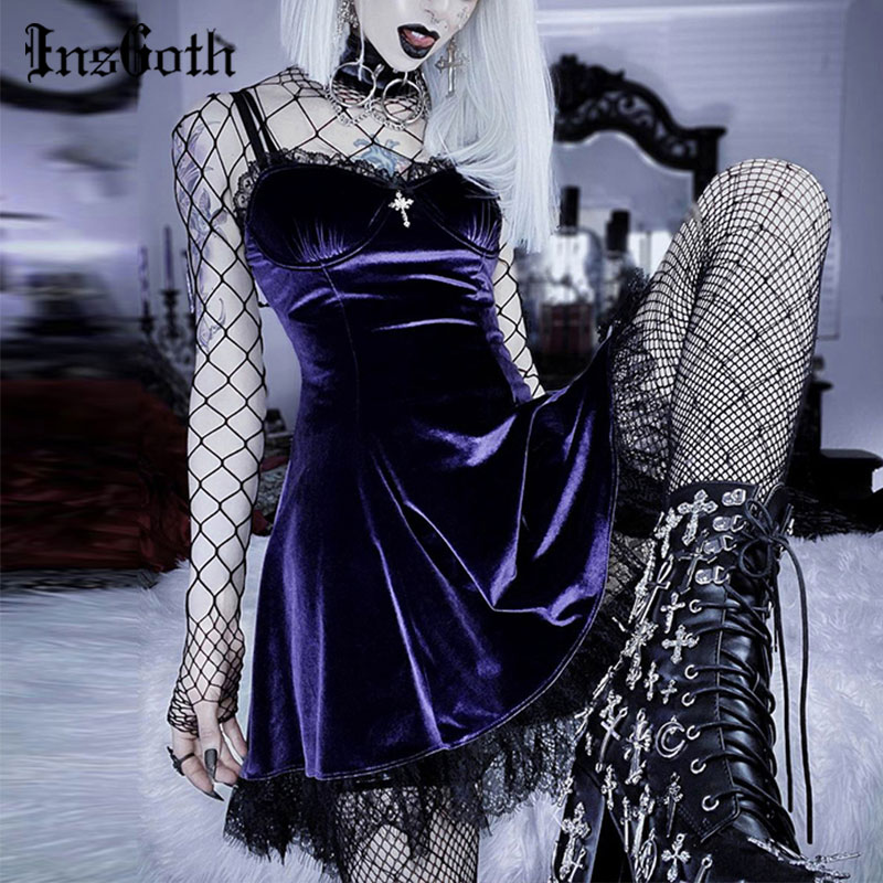 InsGoth Goth Cross Sexy Purple Dress Vintage Velvet A Line Lolita Dress Aesthetic Gothic High Waist Ladies Club Party Dresses, Black
InsGoth Goth Cross Sexy Purple Dress Vintage Velvet A Line Lolita Dress Aesthetic Gothic High Waist Ladies Club Party Dresses, Black