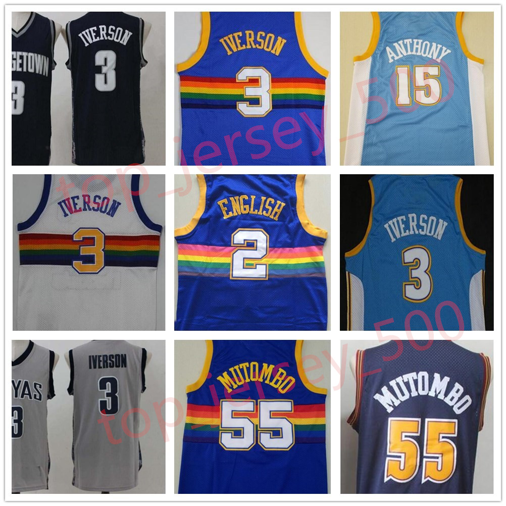 Retro Vintage Classic Basketball Jerseys Dikembe 55 Mutombo Anthony 15 Carmelo Alex 2 English Allen 3 Iverson #15 Jokic 27 Murray Jersey, As shown in illustration
Retro Vintage Classic Basketball Jerseys Dikembe 55 Mutombo Anthony 15 Carmelo Alex 2 English Allen 3 Iverson #15 Jokic 27 Murray Jersey, As shown in illustration