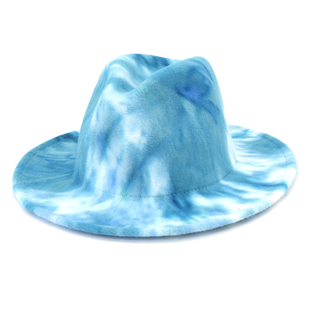 Autumn Winter Men Women New Two-color Tie-dyed Wool Felt Fedora Hat Panama Style Wide Brim Jazz Cap Goth Top Vintage Wedding Hat, Blue;gray
Autumn Winter Men Women New Two-color Tie-dyed Wool Felt Fedora Hat Panama Style Wide Brim Jazz Cap Goth Top Vintage Wedding Hat, Blue;gray