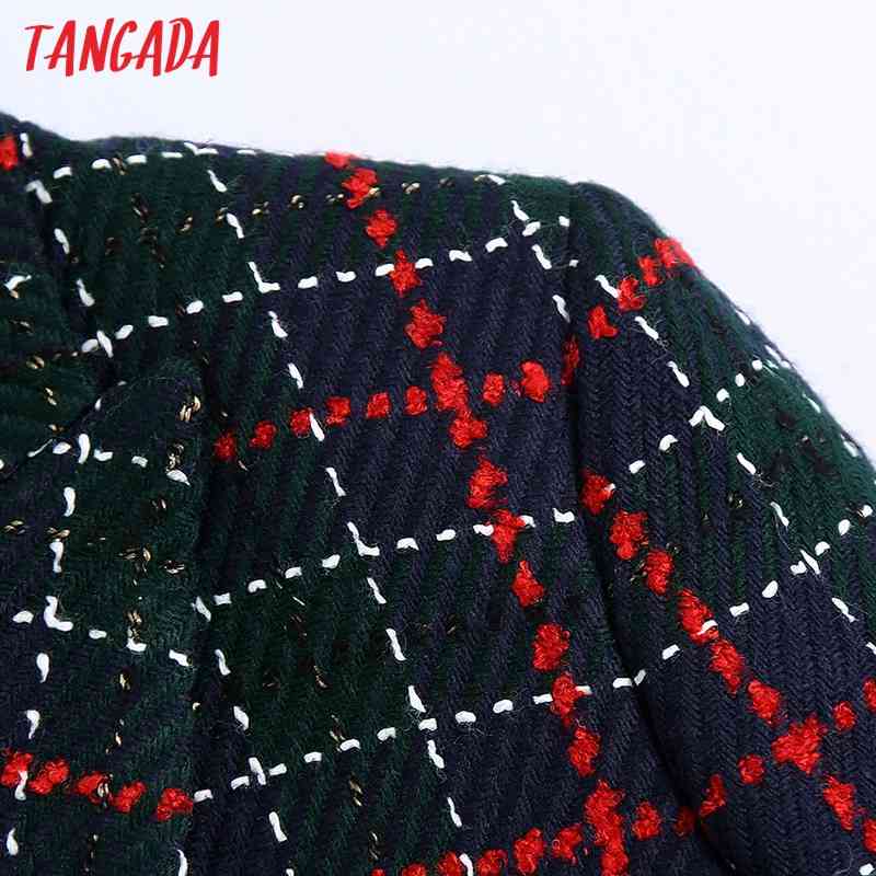 Women Chic Fashion Decorative Metal Check Skirts Vintage High Waist Back Zipper Female BE371 210416