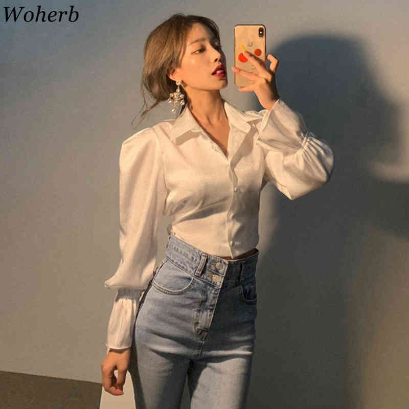 Korean Solid Blouse Women Spring Summer Long Sleeve Ladies Tops Loose Casual Female Shirt Elegant Blusas Lace Up 210519