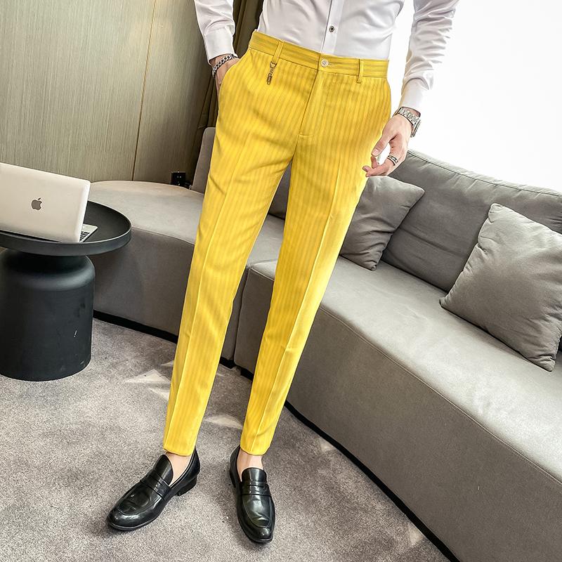 Men's Suits & Blazers Striped Yellow Dress Pants Mens Pink Trousers Vintage England Elegant Man Suit Party Wear Classic Social Club Oversize, Gold
Men's Suits & Blazers Striped Yellow Dress Pants Mens Pink Trousers Vintage England Elegant Man Suit Party Wear Classic Social Club Oversize, Gold