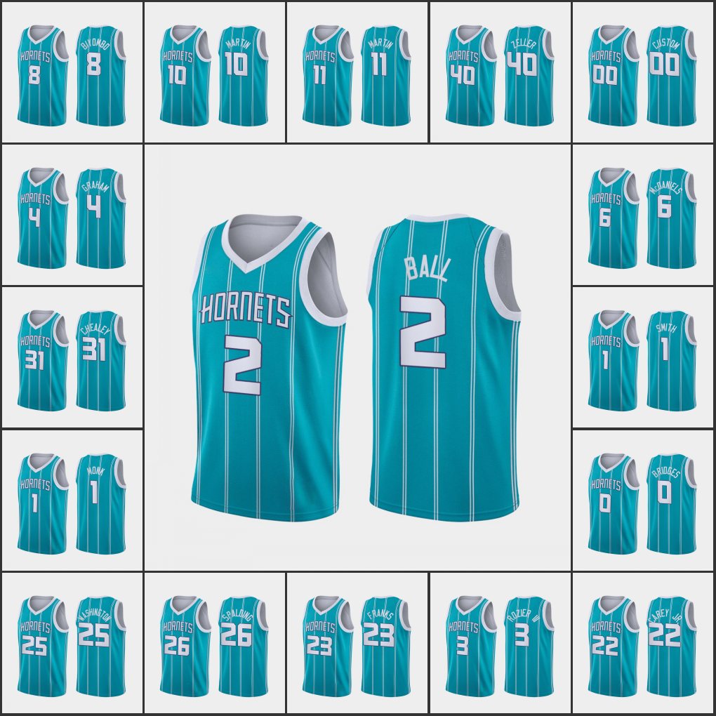 

CharlotteHornetsMen LaMelo Ball Terry Rozier III Devonte' Graham P.J. Washington Miles Bridges Custom Teal Icon New Season Jersey