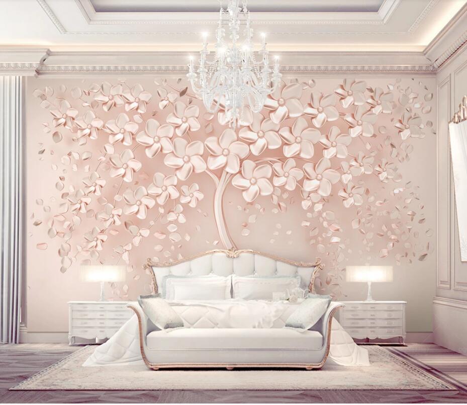 Custom 3d wallpaper mural 3d Black and white flowers tree TV background wall TV background wall wallpaper