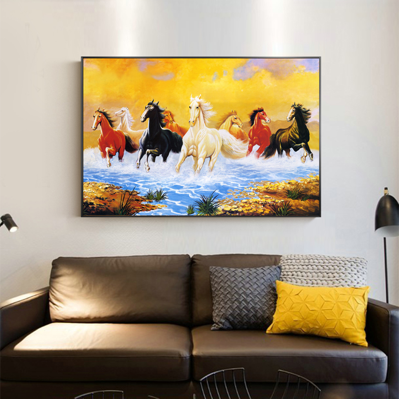 Running Horse Posters Canvas Pictures Wall Painting For Living Room Animal Modern Home Decor Oil Horses Painting