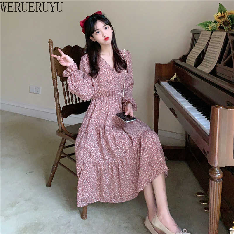 WERUERUYU Autumn Style French Retro Waist Show Thin Floral Chiffon Dress Medium Length Female 210608, Clear
WERUERUYU Autumn Style French Retro Waist Show Thin Floral Chiffon Dress Medium Length Female 210608, Clear