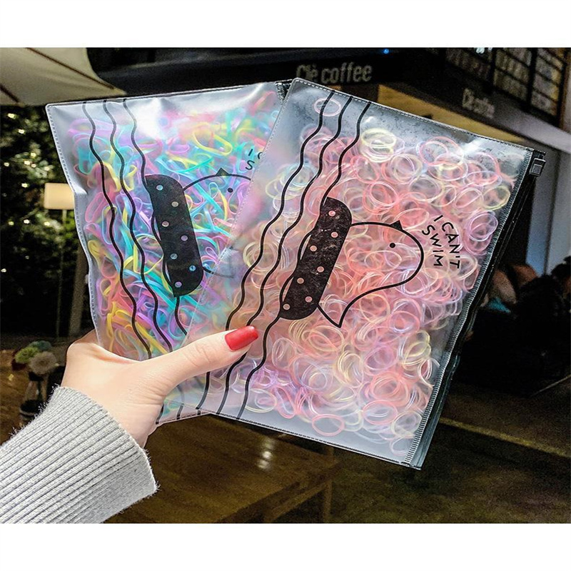 2001 Pieces A Bag Disposable Hair Binding Black Small Rubber Band Female Hair Circle High Elastic Durable