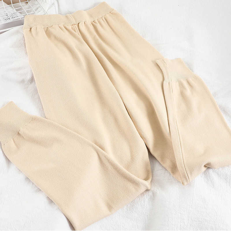 DEAT Autumn Winter Products Fashion Temperament Long-sleeved High-neck Knitted Sweater Stretch Pants Two-piece ML317 210709