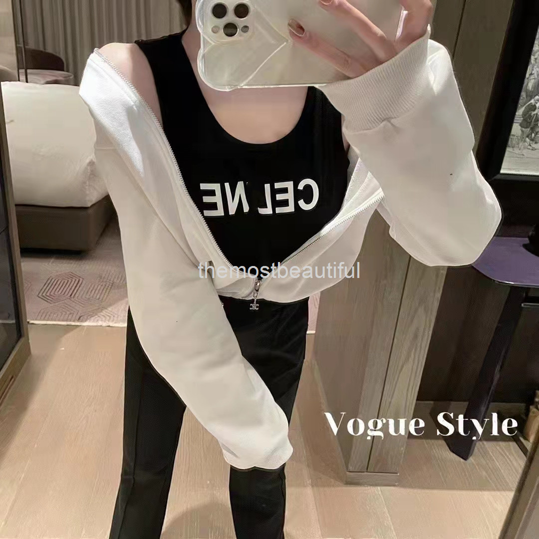 Women's Polos early spring CE home embroidery letters contrast color hooded fake two-piece coat casual and versatile short top fashion, White
Women's Polos early spring CE home embroidery letters contrast color hooded fake two-piece coat casual and versatile short top fashion, White