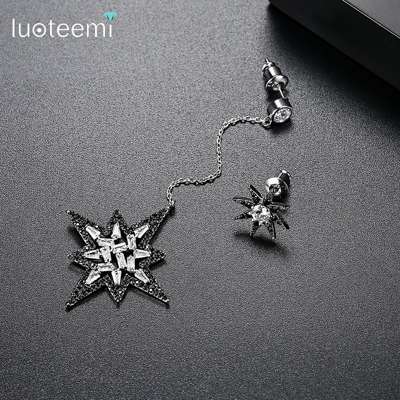 Stud LUOTEEMI Delicate Asymmetric Earrings Personality Zircon Moon Star Long Chain Boucle D' Orielle Brinco Oreille, Golden;silver
Stud LUOTEEMI Delicate Asymmetric Earrings Personality Zircon Moon Star Long Chain Boucle D' Orielle Brinco Oreille, Golden;silver