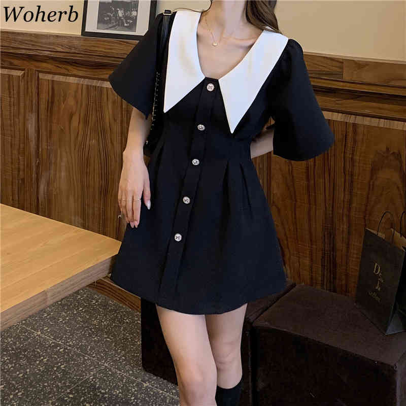 Summer Kawaii Dress Women Vintage Elegant Party Female Japanese Lolita Sweet Short Sleeve 210519