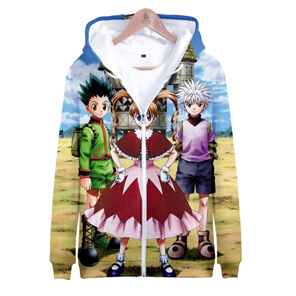 Anime HXH Hunter X Hunter Cosplay Costume Gon Freecss Killua Zoldyck Kurapika Hisoka Unisex 3D Hoodie Zipper Hooded Sweatshirts, Black
Anime HXH Hunter X Hunter Cosplay Costume Gon Freecss Killua Zoldyck Kurapika Hisoka Unisex 3D Hoodie Zipper Hooded Sweatshirts, Black