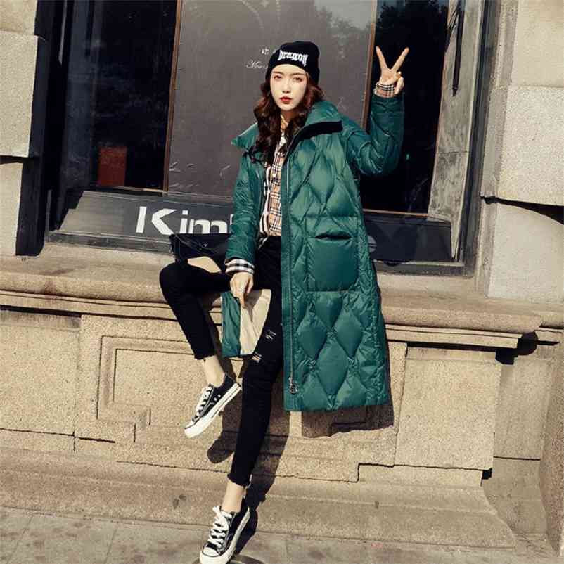 Wonder Down Coat Long Puffer Thick Jacket Warm Streetwear Parka Female Large Lady Outerwears 210510