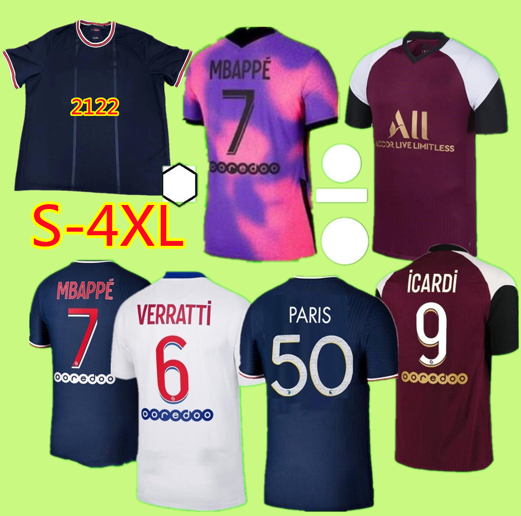 S - 4XL Maillots shirt PSGJersey third Soccer Jersey 21 22 MBAPPE ICARDI MARQUINHOS 2021 men camisetas de futbol homme uniforms enfants maillot foot fourth, Purple
S - 4XL Maillots shirt PSGJersey third Soccer Jersey 21 22 MBAPPE ICARDI MARQUINHOS 2021 men camisetas de futbol homme uniforms enfants maillot foot fourth, Purple