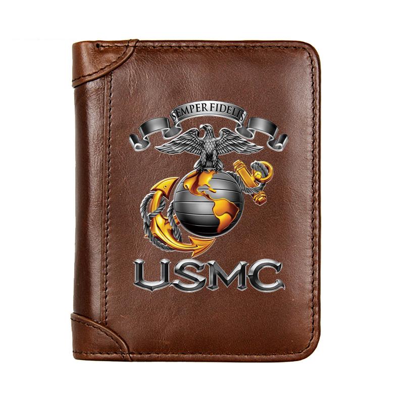 Wallets Luxury Genuine Leather Men Wallet USMC Semper Fidelis Pocket Slim Card Holder Male Short Purses Gifts High Quality, Black
Wallets Luxury Genuine Leather Men Wallet USMC Semper Fidelis Pocket Slim Card Holder Male Short Purses Gifts High Quality, Black
