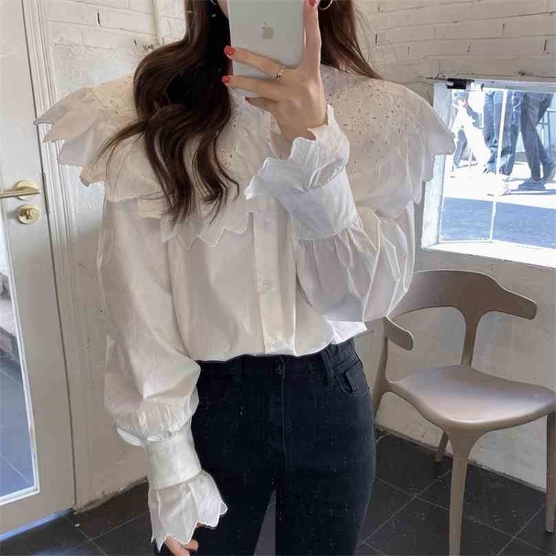 White Chic Gentle Ruffles Girls Casual Solid Students All Match Loose Tops Sweet Femme Streetwear Shirts 210525, Photo color
White Chic Gentle Ruffles Girls Casual Solid Students All Match Loose Tops Sweet Femme Streetwear Shirts 210525, Photo color
