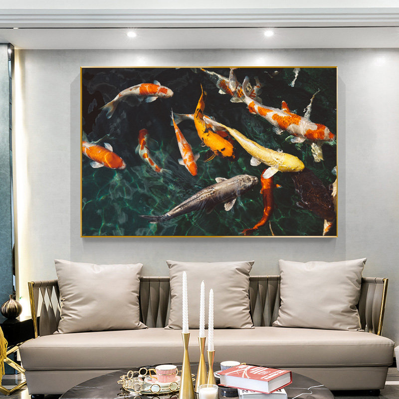 Good Luck Fish Picture Wall Art Canvas Painting Animal Poster HD Print For Living Room Bedroom Decoration No Frame