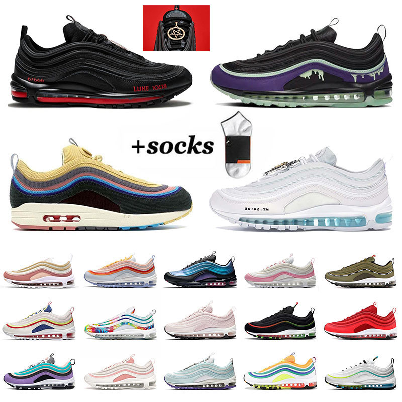 97s Satan Running Shoes Mens Womens MSCHF x INRI Jesus Sports Sneakers Sean Wotherspoon White Ice Black air max airmax Men Women Tra
97s Satan Running Shoes Mens Womens MSCHF x INRI Jesus Sports Sneakers Sean Wotherspoon White Ice Black air max airmax Men Women Tra