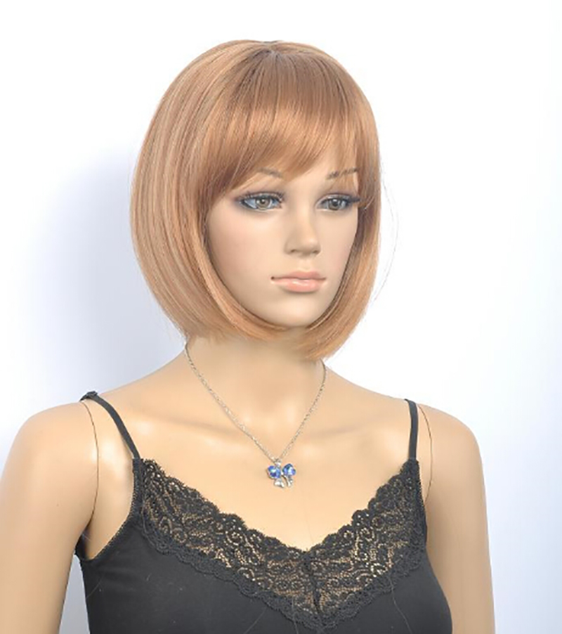 Beautiful Short Straight BOB Synthetic item Hair Wigs heat resistant Natural for Women