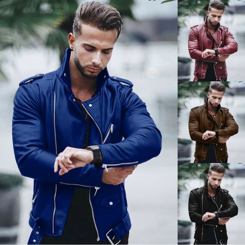 Foreign Trade Spring and Autumn Fashion Big Size Lapel Pu Handsome Motorcycle Leather Casual Jacket, Black
Foreign Trade Spring and Autumn Fashion Big Size Lapel Pu Handsome Motorcycle Leather Casual Jacket, Black