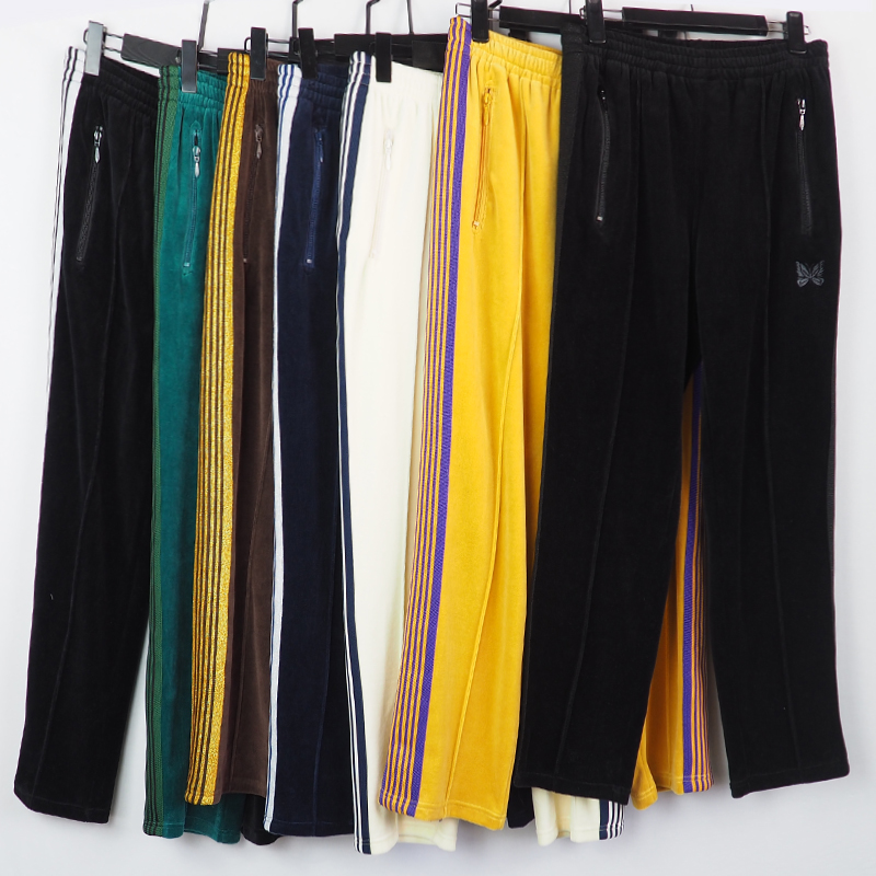 Mens Pants Needles Butterfly Embroidery Men And Women Striped Webbing Sportspants Velvet High Street Tide Brand, Black
Mens Pants Needles Butterfly Embroidery Men And Women Striped Webbing Sportspants Velvet High Street Tide Brand, Black