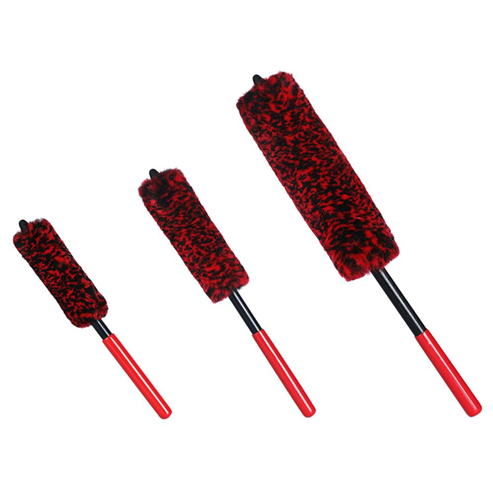 Auto Car Wheel Hub Cleaning Brush Flexible Long Handle Premium Wool Car Rim Brushes Soft Fiber Tire Cleaning Brush Tools