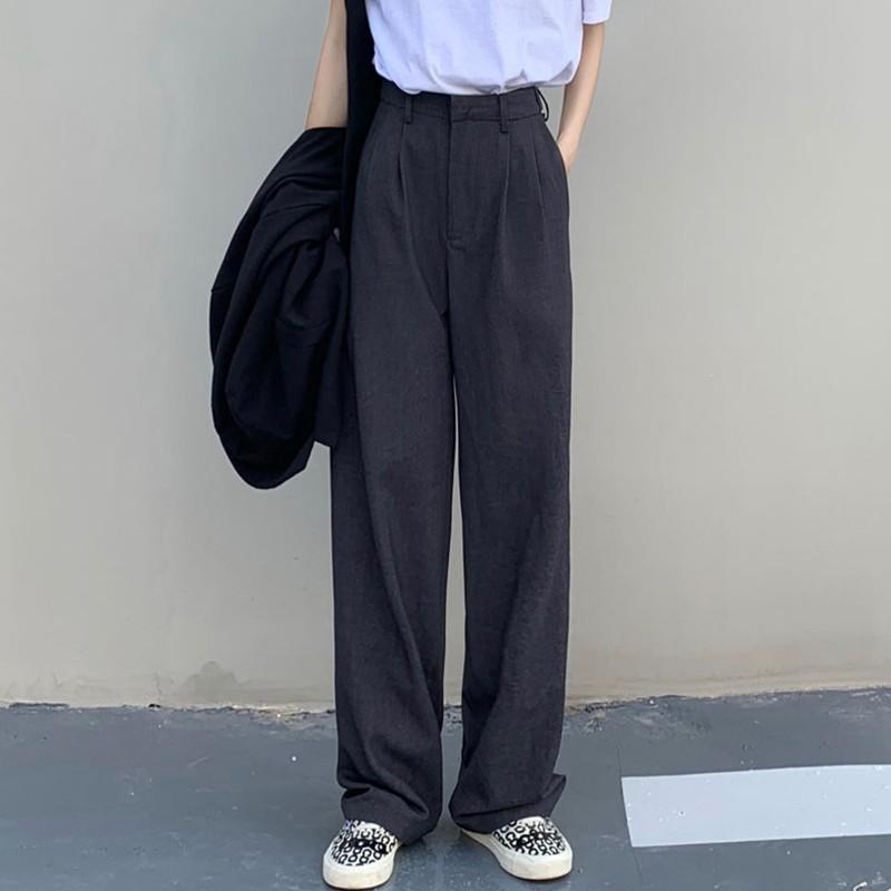 Women' Pants & Capris Women High Waist Casual 2021 Korean Style Vintage Solid Color All-match Office Ladies Elegant Straight Trousers W404, Gray
Women' Pants & Capris Women High Waist Casual 2021 Korean Style Vintage Solid Color All-match Office Ladies Elegant Straight Trousers W404, Gray