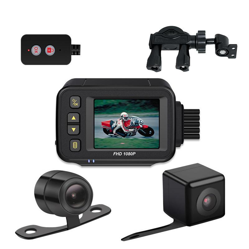 Pouce IP67 Imperméable moto Dash Caméra Vélo Moto Noir Boîte Dashcam Recorder w / Parking Surveillance DVR DVR DVR DVR