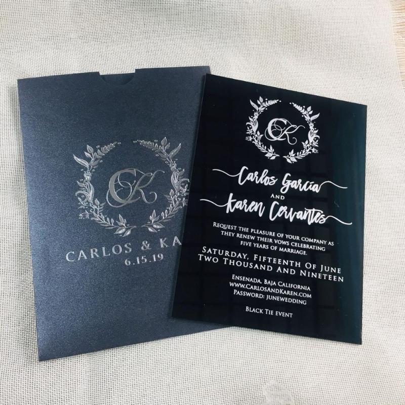 Greeting Cards Black Acrylic Wedding Invitation Card White Prining Words With Pocket Envelope
Greeting Cards Black Acrylic Wedding Invitation Card White Prining Words With Pocket Envelope