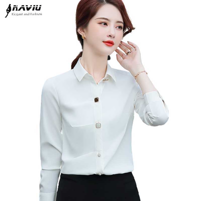 White Shirt Women Autumn Long Sleeve Fashion Temperament Chiffon Blouses Office Ladies Formal Work Tops Black 210604
White Shirt Women Autumn Long Sleeve Fashion Temperament Chiffon Blouses Office Ladies Formal Work Tops Black 210604
