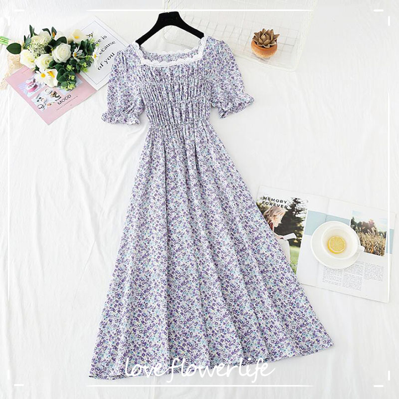 Small fresh Floral Summer Dress Woman Clothes Ladies Vintage Square collar Printing Chiffon Long Dress Elegant Vestidos 210521, Flowers 4
Small fresh Floral Summer Dress Woman Clothes Ladies Vintage Square collar Printing Chiffon Long Dress Elegant Vestidos 210521, Flowers 4
