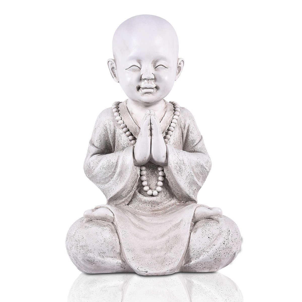Goodeco Meditating Baby Buddha Statue Garden Outdoor Buda Figurine Decor Zen Monk Sculpture Jardin Lawn Sitting Ornament 210827