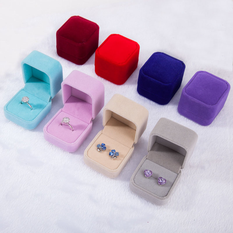 Velvet Jewery Organizer Box Ring Box Storage Square Case Small Gift Box For Rings Earrings Pendent Necklace Packing Wholesale Price