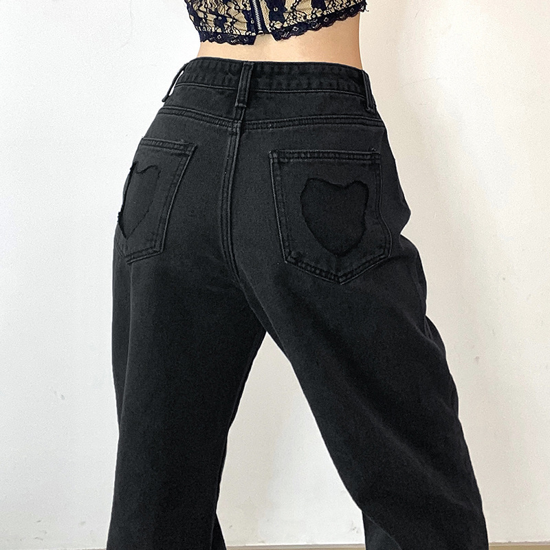 High Waist Loose Comfortable Jeans For Women Gradient Fashionable Casual Straight Pants Mom Washed Boyfriend 210524