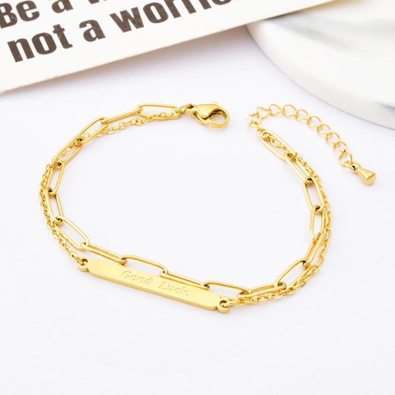 Link, Chain Women's Good Luck Multi-layer Herringbone Bracelets Minimalist Stainless Steel Dainty Jewelry For Lady Female Adjustable, Black
Link, Chain Women's Good Luck Multi-layer Herringbone Bracelets Minimalist Stainless Steel Dainty Jewelry For Lady Female Adjustable, Black