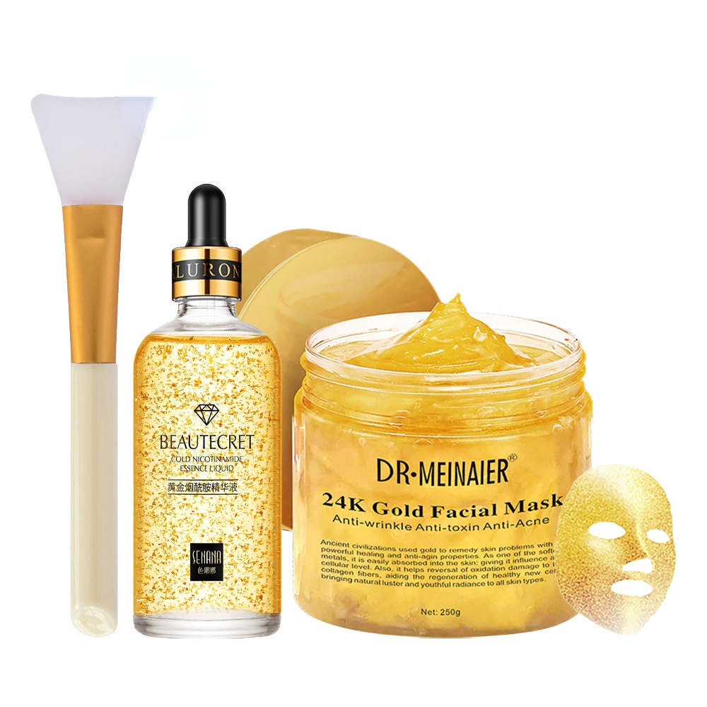 24K Collagen Sleeping Mask Improve Dry Repair Rough Skin Gold Niacinamide Face Essence Anti Aging Shrink Pore Skin Care Set
24K Collagen Sleeping Mask Improve Dry Repair Rough Skin Gold Niacinamide Face Essence Anti Aging Shrink Pore Skin Care Set