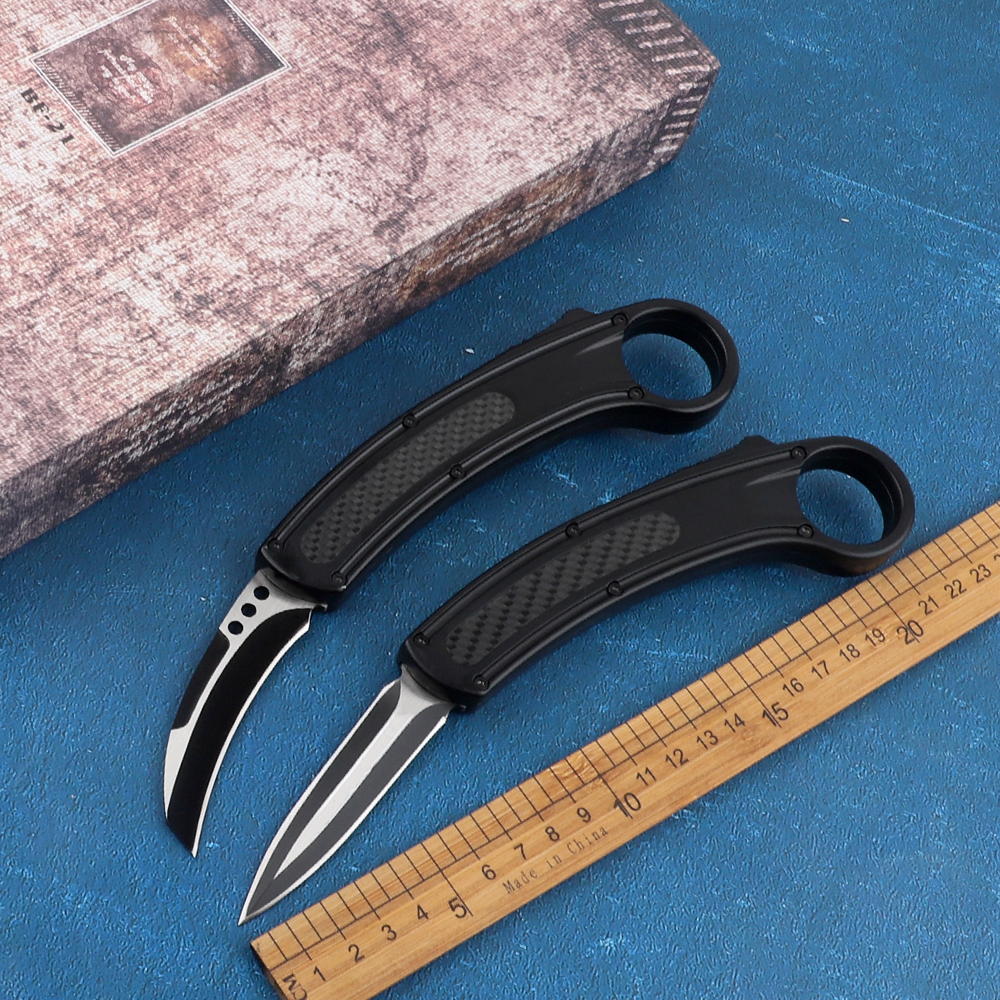 Top Spear Auto Tactical Karambit 440C Quality Point Knives Black Zn-al Alloy With Sheath Survival Claw Handle Blade Nylon Outdoor Rlisv
Top Spear Auto Tactical Karambit 440C Quality Point Knives Black Zn-al Alloy With Sheath Survival Claw Handle Blade Nylon Outdoor Rlisv