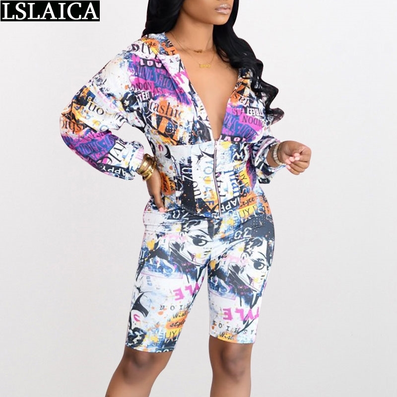 Elegant two piece set top and pants long sleeve Hooded streetwear fashion zip wild print 2 women casual 210520, Multi
Elegant two piece set top and pants long sleeve Hooded streetwear fashion zip wild print 2 women casual 210520, Multi