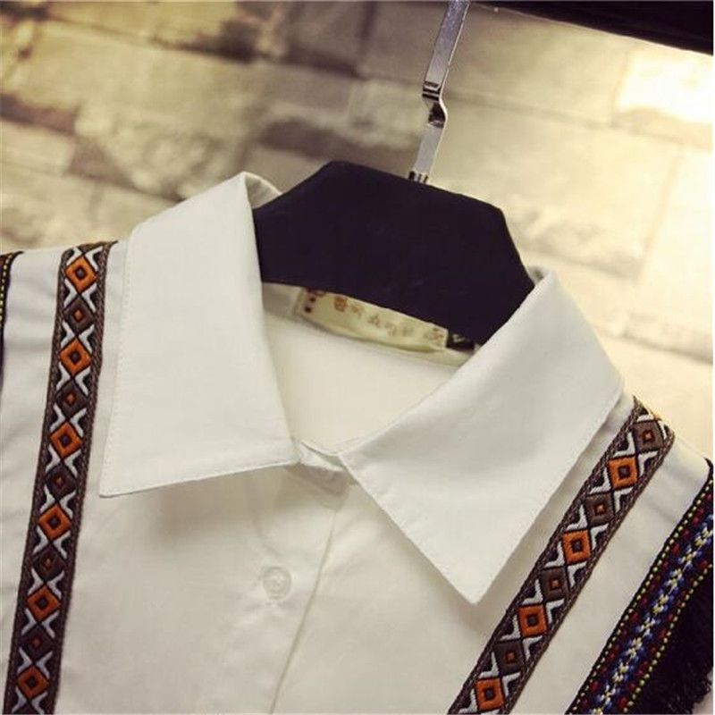 Plus Size Spring Fashion Women Shirts Patchwork Loose Casual Long Blouses Cotton Female long sleeve White Shirt Ladies Tops D377 210512