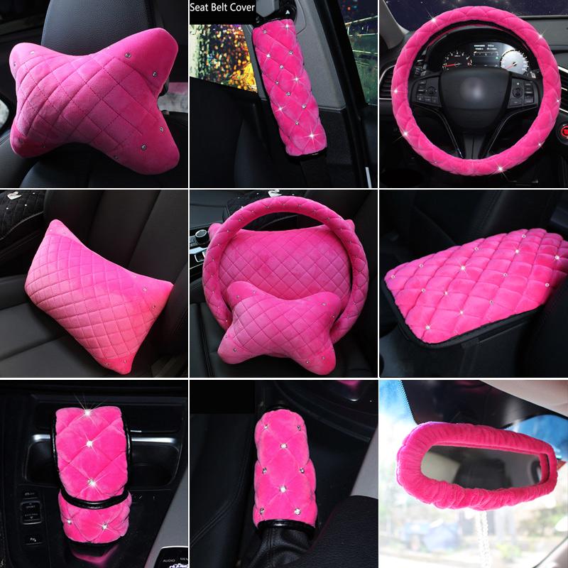 Steering Wheel Covers Winter Plush Car Interior Accessories Pink Cover Neck Rest Pillow Seatbelt Shifter Hand Brake Sets
Steering Wheel Covers Winter Plush Car Interior Accessories Pink Cover Neck Rest Pillow Seatbelt Shifter Hand Brake Sets
