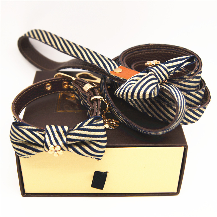 Blue Gold Bow Tie Dog Collars Leashes Set Fashion luxury Adjustable Soft and Leash Removable Bowtie for Small Medium Cat
Blue Gold Bow Tie Dog Collars Leashes Set Fashion luxury Adjustable Soft and Leash Removable Bowtie for Small Medium Cat