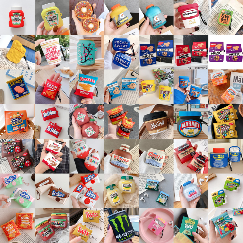 3D Cute Candy Food Water Drinks Beer Milk Biscuits Snacks Chocolate Chip Cookies Box Soft Silicone Cases For AirPods 1 2 Pro Earbuds Bluetooth Earphone Cover
3D Cute Candy Food Water Drinks Beer Milk Biscuits Snacks Chocolate Chip Cookies Box Soft Silicone Cases For AirPods 1 2 Pro Earbuds Bluetooth Earphone Cover