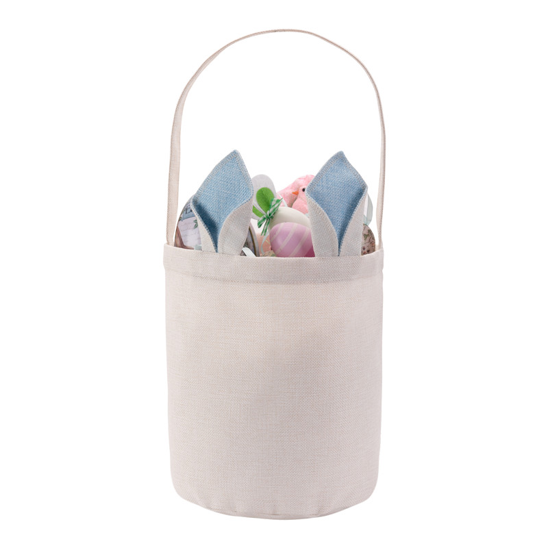 Personalized Easter Bunny Bag Festive Sublimation Rabbit Basket Long Ear Decor Candy Toy Bucket Outdoor Portable Picnic Handbag