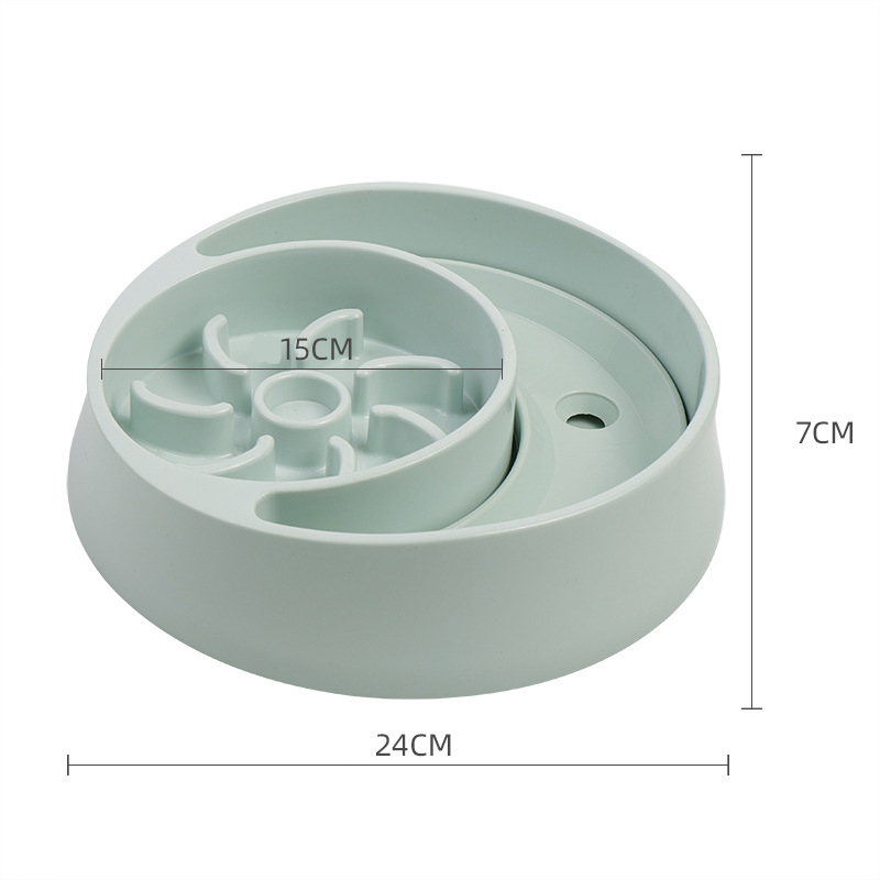 Slow Eating Bowl Dog Food and Water Pink and Green Pet Puppy Feeder Dish Puppy Dog Accessories